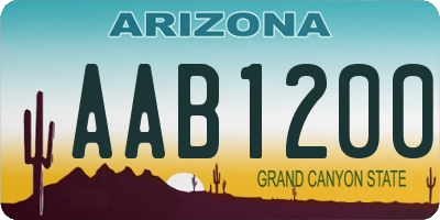 AZ license plate AAB1200