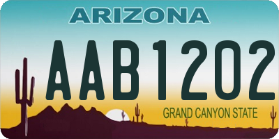 AZ license plate AAB1202