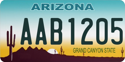 AZ license plate AAB1205