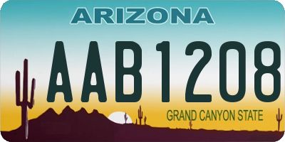 AZ license plate AAB1208