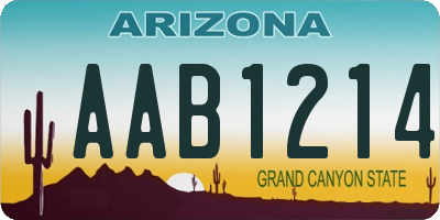 AZ license plate AAB1214