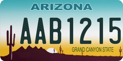 AZ license plate AAB1215