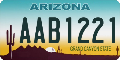 AZ license plate AAB1221