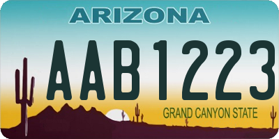 AZ license plate AAB1223