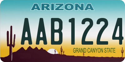 AZ license plate AAB1224