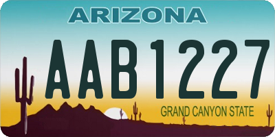 AZ license plate AAB1227