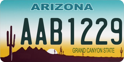 AZ license plate AAB1229