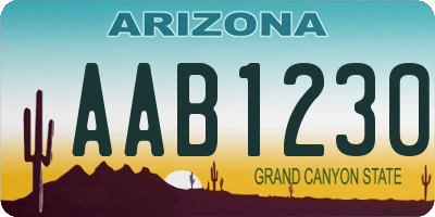 AZ license plate AAB1230