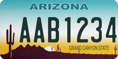 AZ license plate AAB1234