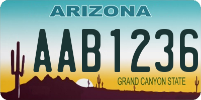 AZ license plate AAB1236