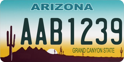 AZ license plate AAB1239