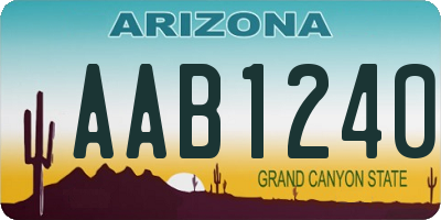 AZ license plate AAB1240