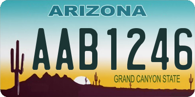 AZ license plate AAB1246