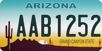 AZ license plate AAB1252