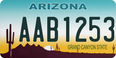 AZ license plate AAB1253