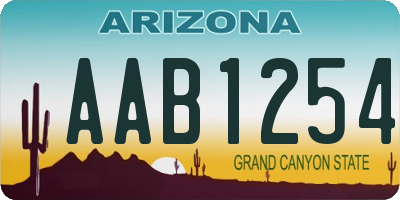 AZ license plate AAB1254