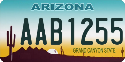 AZ license plate AAB1255