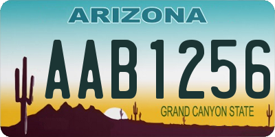 AZ license plate AAB1256