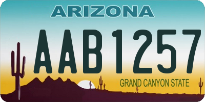 AZ license plate AAB1257