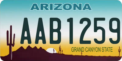 AZ license plate AAB1259