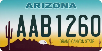 AZ license plate AAB1260