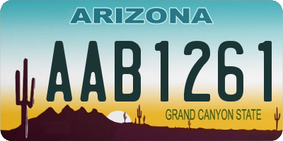 AZ license plate AAB1261