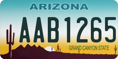 AZ license plate AAB1265