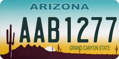 AZ license plate AAB1277