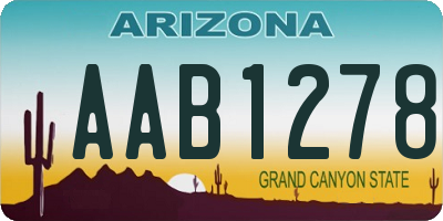 AZ license plate AAB1278