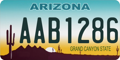 AZ license plate AAB1286