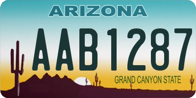 AZ license plate AAB1287