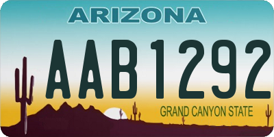 AZ license plate AAB1292