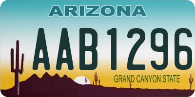 AZ license plate AAB1296