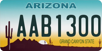 AZ license plate AAB1300