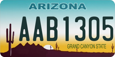 AZ license plate AAB1305