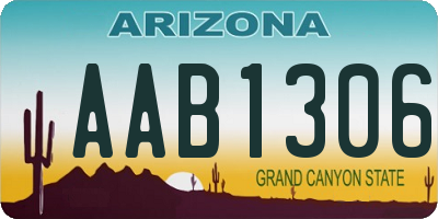AZ license plate AAB1306