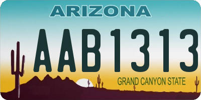 AZ license plate AAB1313