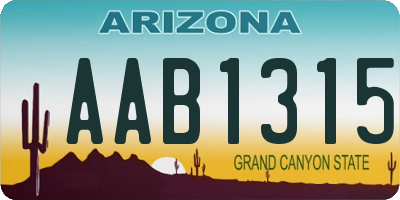 AZ license plate AAB1315