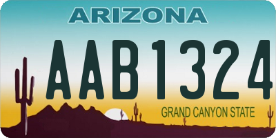 AZ license plate AAB1324