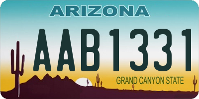 AZ license plate AAB1331