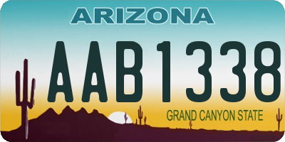 AZ license plate AAB1338