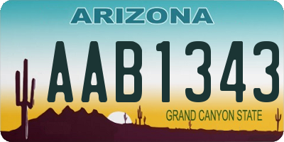 AZ license plate AAB1343