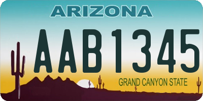 AZ license plate AAB1345