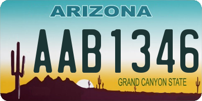 AZ license plate AAB1346