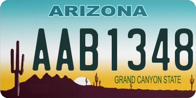 AZ license plate AAB1348