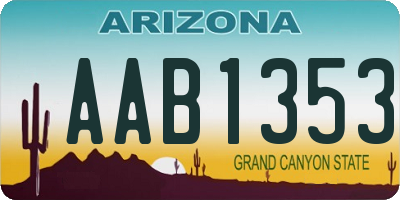 AZ license plate AAB1353