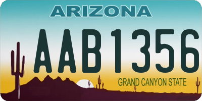 AZ license plate AAB1356