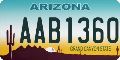 AZ license plate AAB1360