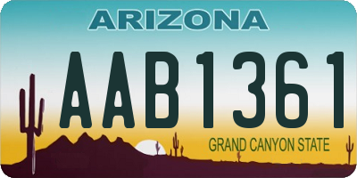 AZ license plate AAB1361