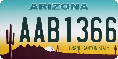 AZ license plate AAB1366